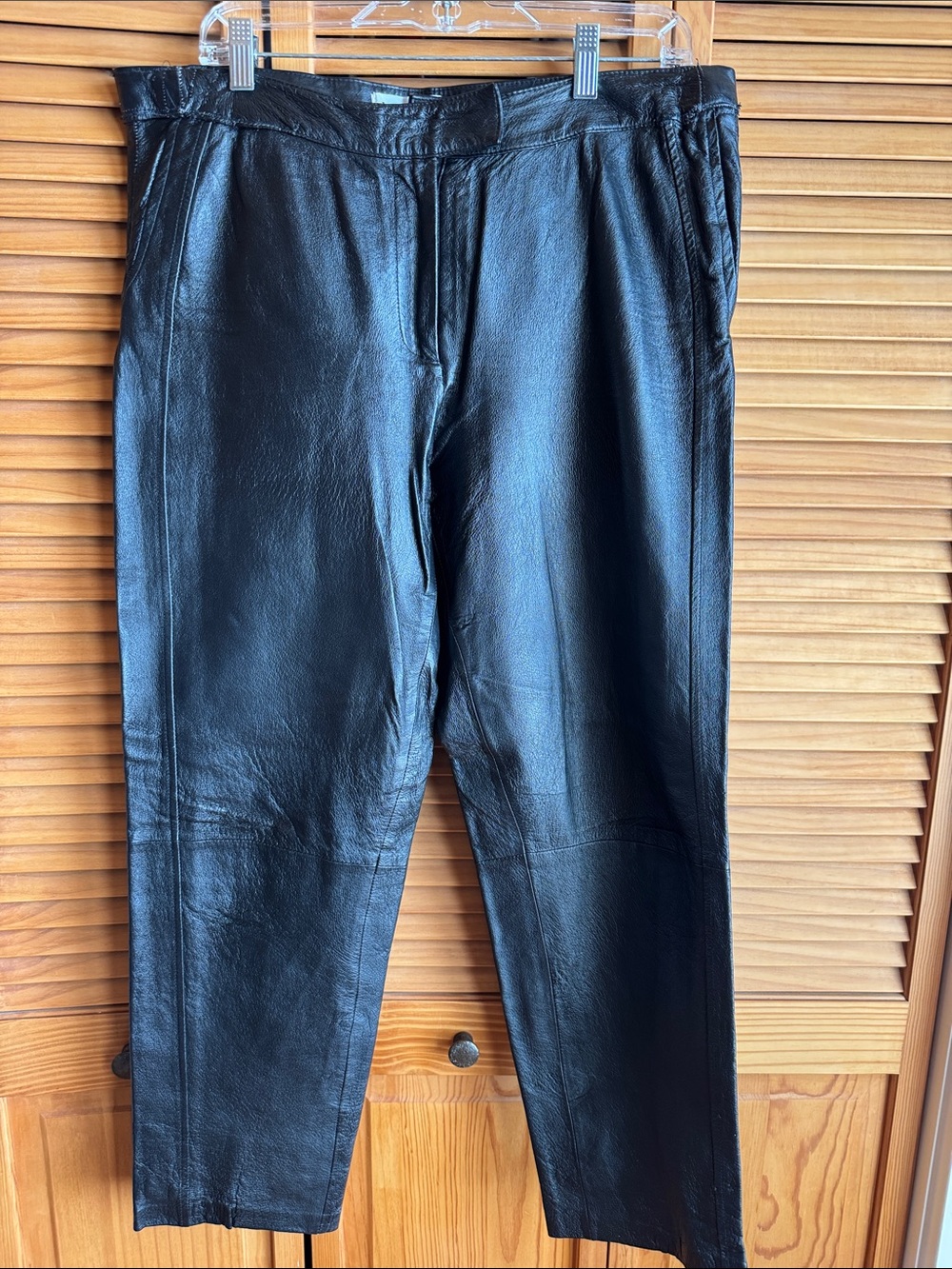 bagatelle Black Slim Straight Leather Pants